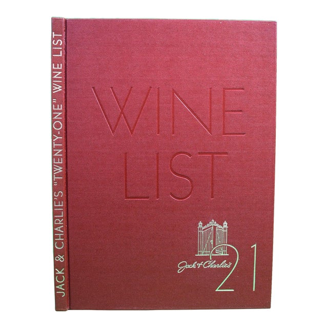 "Jack & Charlie's 21 Wine List" 1954 Kriendler, Maxwell a [Edited By] For Sale