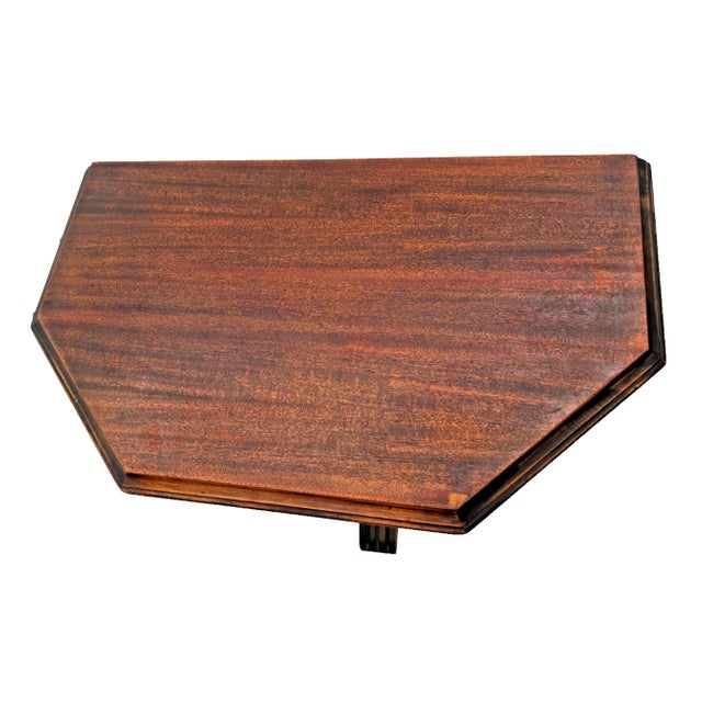 Mersman 1940s Ornate Wooden Accent Table, Victorian Style Plant Stand, Small Entryway Pedestal For Sale - Image 4 of 12