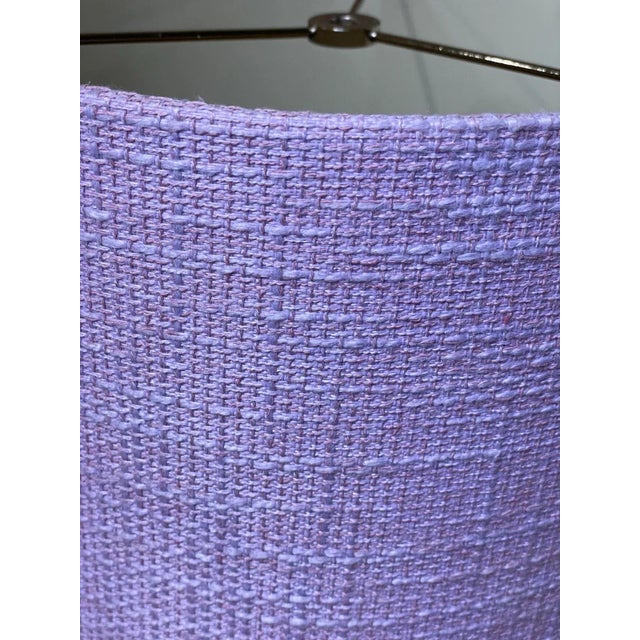Late 20th Century Late 20th Century Textured Fabric Lilac Lavender 12” Drum Lamp Shade For Sale - Image 5 of 11