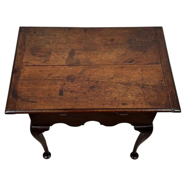 18th Century English Oak Side Table with Cabriole Legs For Sale - Image 3 of 12