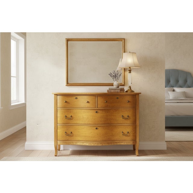 Antique Late Victorian Birdseye Maple Serpentine Front Chest of Drawers For Sale - Image 10 of 10