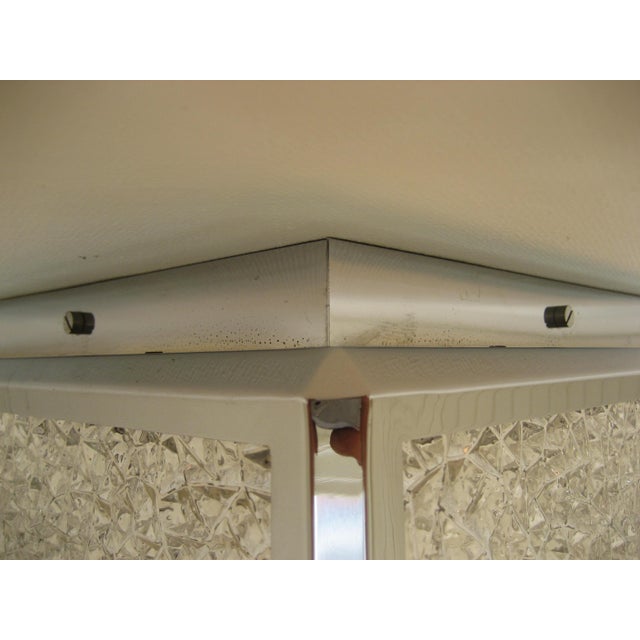 Vintage Ceiling Lamp with Plastic Sheets in Chomed Profiles, 1970s For Sale - Image 4 of 15