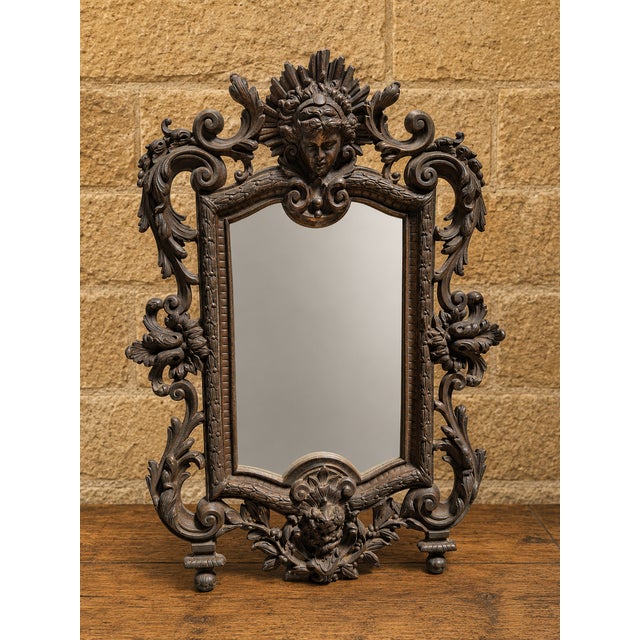 A richly chased bronze table mirror – neo-renaissance style, 19th century a highly decorative bronze table mirror, richly...