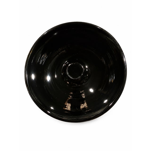 Vintage Mid-Century Modern Root Beer Amber Art Glass Pedestal Vase For Sale - Image 4 of 5