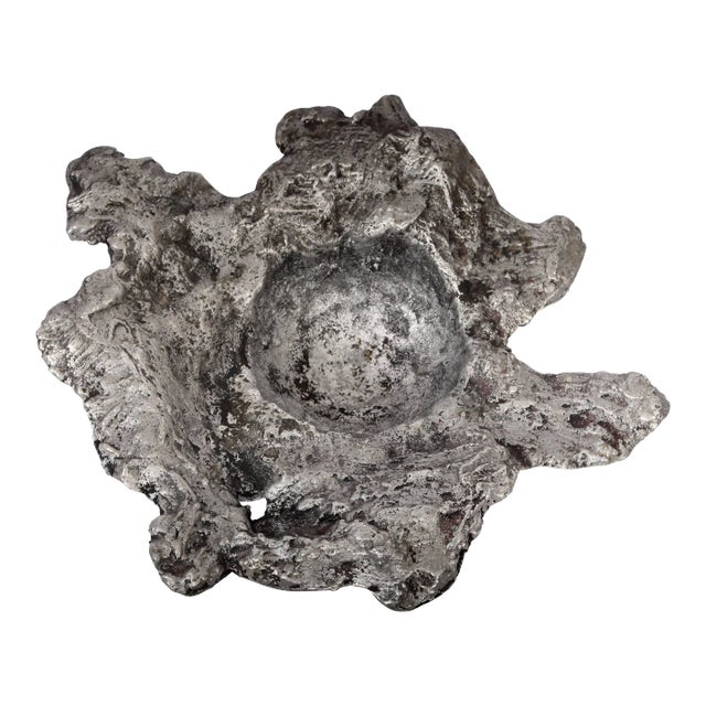 Circa 1960 Paul Evans Freeform Cast Aluminum "Crater" Dish For Sale