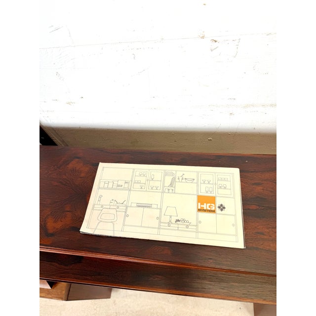 Vintage Rud Thygesen & Johnny Sørensen for Hg Furniture Brazilian Rosewood Hg Systemi Three-Bay Modular Wall Unit, Denmark 1960s For Sale - Image 15 of 18