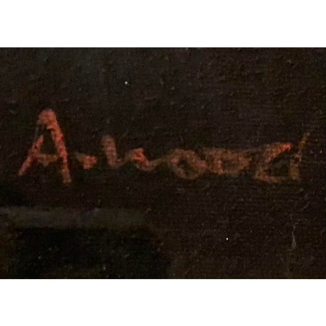 This modern expressionist painting of three female heads is titled “Split Personality” and signed “Atwood”. Beautiful oil...