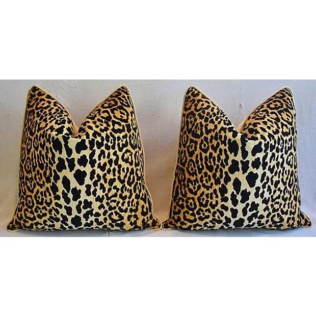 26" Custom Tailored Leopard Spot Safari Velvety Feather/Down Pillows - Pair For Sale In Los Angeles - Image 6 of 10