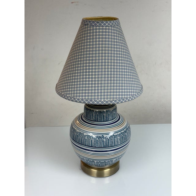 Traditional Ceramic Blue + White Table Lamp For Sale - Image 3 of 12