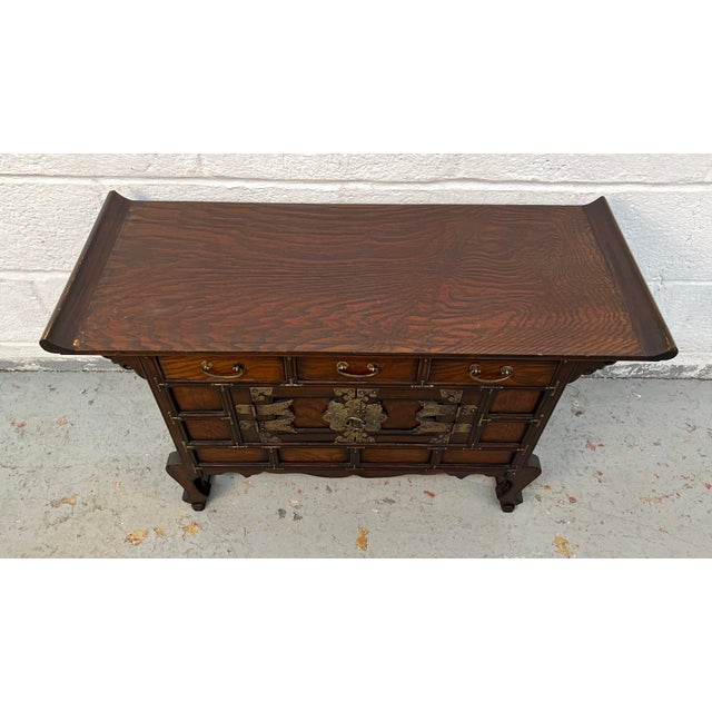 Asian Antique Style Korean Tansu Butterfly Cabinet For Sale - Image 3 of 17