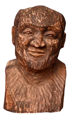 Large Bust of Man, 1960s, Wood
