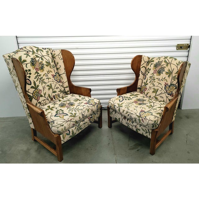 Vintage Stickley His and Hers "Connecticut Valley" Wingback Chairs a