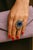 Bochic “Orient” Vintage Rose Cut Diamond & Tanzanite Ring Set 18K Gold & Silver For Sale In New York - Image 6 of 10