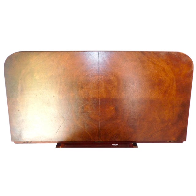 Late 1930s Vintage Lexington Chair Company Mahogany Veneer Lyre Flip-Top Game Table For Sale - Image 15 of 18