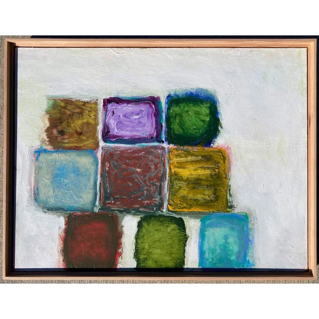 Plastic "Gridish #27" Contemporary Abstract Mixed-Media Painting by G. Campbell Lyman, Framed For Sale - Image 7 of 8
