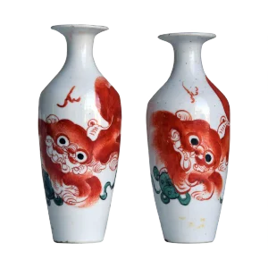 Vintage Chinese Porcelain Vases, Set of 2