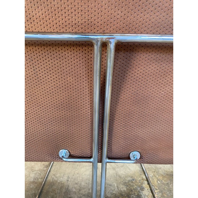 1970s F.ll Saporiti Leather and Chrome Dining Chairs - Set of 4 For Sale - Image 9 of 12