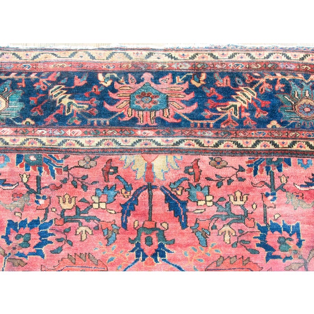 Rose Early 20th Century Persian Sarouk Farahan For Sale - Image 8 of 15