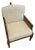 Vintage Drexel Heritage Lineage Collection Cane Lounge Chair With New Neutral Upholstery For Sale
