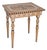 Antique Rustic Hand Painted Mustard Yellow Black & White Tall Side End Table Work Table Small Desk W/ Turned Legs For Sale