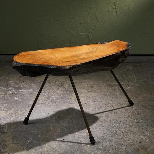 Mid-Century Modern Tripod Wooden Coffee Table in the manner of Carl Aubock, Austria For Sale - Image 3 of 12