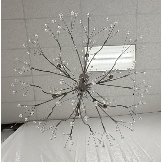 "Splashing Water 37" Chandelier in Pewter & Acrylic by Remains Lighting For Sale - Image 10 of 18