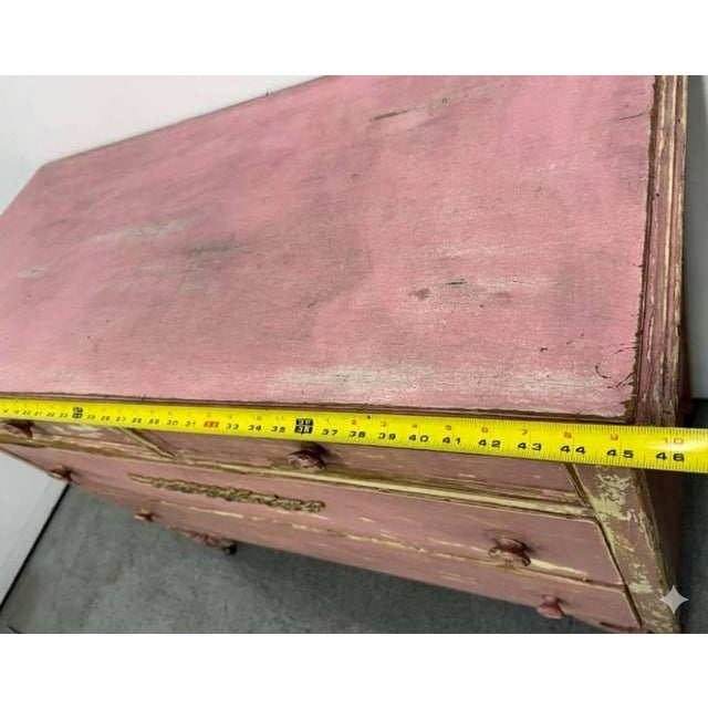 Shabby Chic French Provincial Pink Painted Chest of Drawers Hollywood Provenance Days of Our Lives + For Sale In Los Angeles - Image 6 of 6
