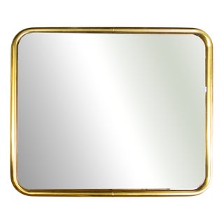 Vintage Italian Mirror with Gold Anodized Aluminum Frame, 1970s For Sale