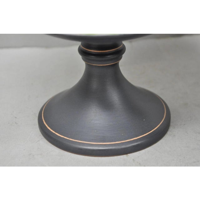 Ceramic Late 20th Century Ceramiche Florentine Italian Neoclassicall Terracotta Pottery Compote Dish, Pair For Sale - Image 7 of 16