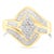 Contemporary 10K Yellow Gold Diamond Bypass Cluster Ring (1 Cttw, I-J Color, I2-I3 Clarity) - Size 7 For Sale - Image 3 of 7