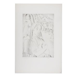 Mily Possoz, Two Young Peasant Women, Original Signed Engraving For Sale