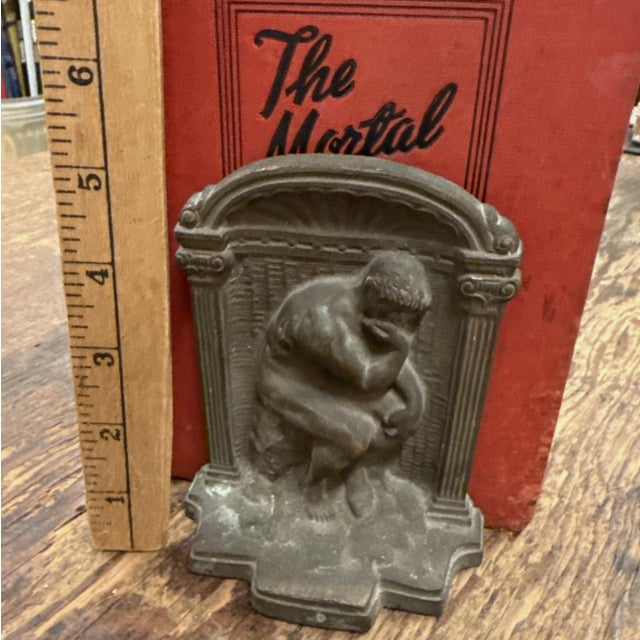 Gray Art Deco Set of Cast Iron Bookends For Sale - Image 8 of 9