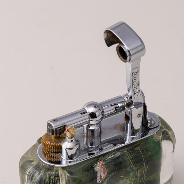 Antique Tropical Aquarium Table Lighter from Dunhill, 1950 For Sale - Image 11 of 15