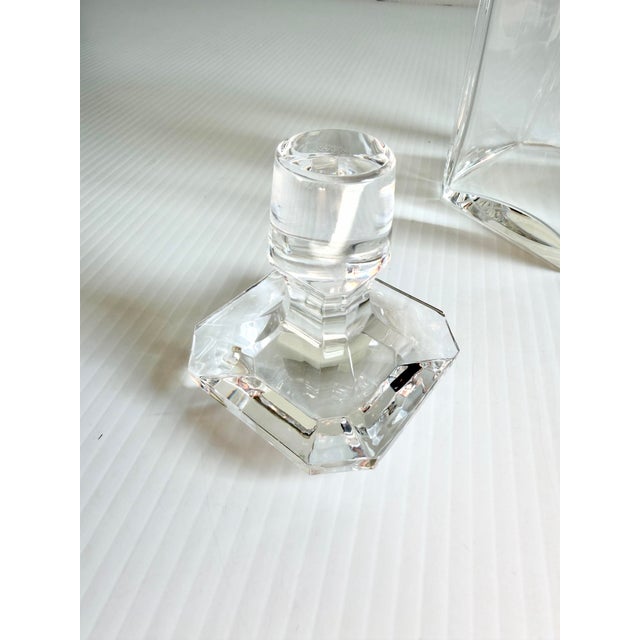 Transparent Vintage Baccarat Crystal Perfection Square Whiskey Decanter & Stopper For Sale - Image 8 of 12
