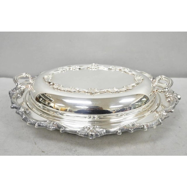 Victorian Vintage Victorian Silver Plated Covered Vegetable Serving Dish With Glass Liner For Sale - Image 3 of 13