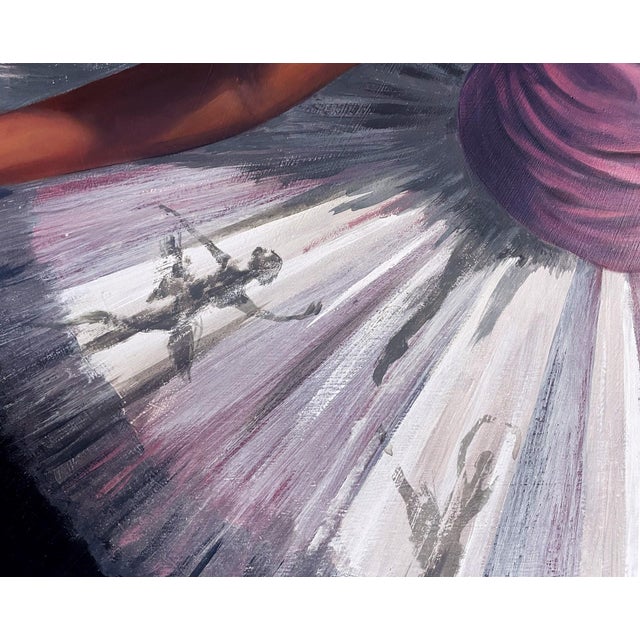 Constellation Grace by Denise Dambrackas | Mixed-media: Acrylic & Oil on Panel of a ballet dancer For Sale - Image 4 of 4