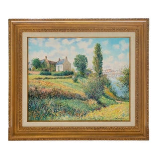 Mid 20th Century Jean Kaprielian - Breton Coastal Landscape (Douarnenez), Oil on Canvas For Sale