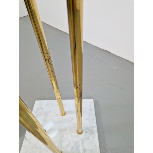 Italian Carrara Marble and Brass Freestanding Coat Rack, 1960s For Sale - Image 6 of 8