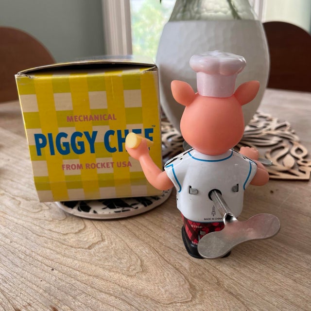 Rocket Usa Mechanical Piggy Chef Wind-Up Toy #903 Original Box Works Collectible For Sale - Image 11 of 11