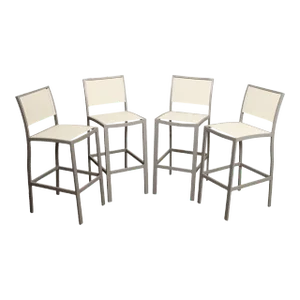 Janus et Cie 'Koko II' Set of Four Aluminum and Mesh Barstools