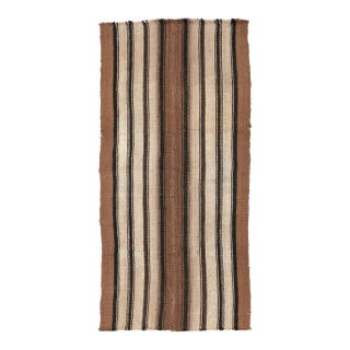 Striped Vintage Brown Kilim Rug - 2`9″ X 6`0″ For Sale
