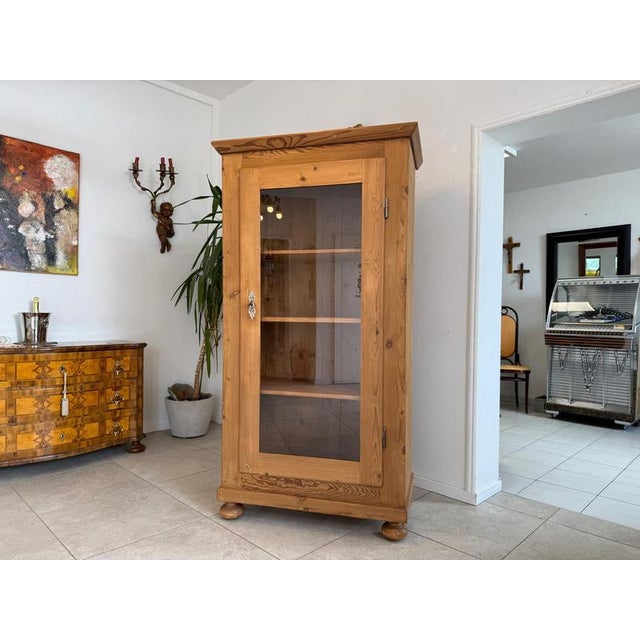 Art Nouveau Farmhouse Display Cabinet in Glass, 1890s For Sale - Image 4 of 13
