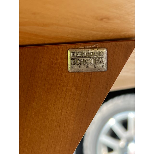 Wood 1980s Vintage Italian Modern Dining Table on Rattan Base With Leaf by Pierantonio Bonacina For Sale - Image 7 of 12