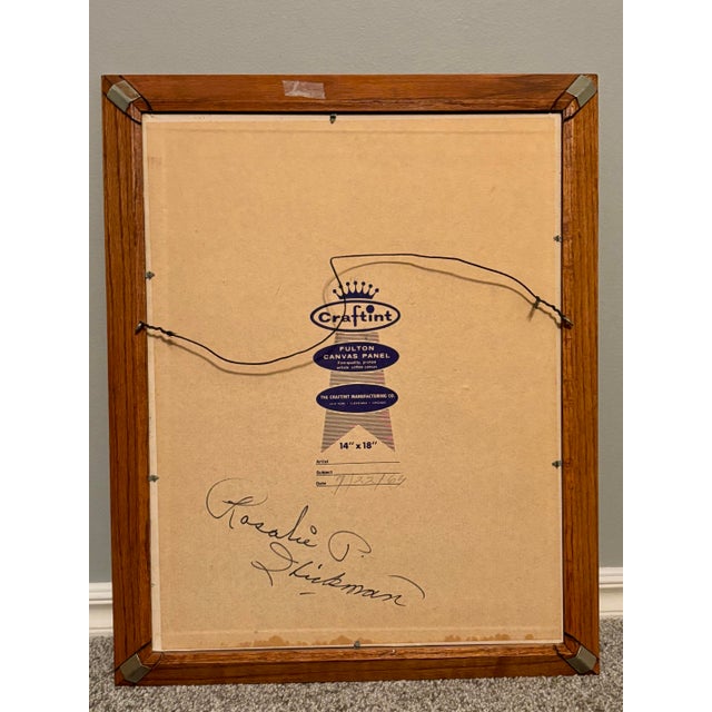 Vintage 1960s Floral Still Life Original Oil Painting For Sale - Image 11 of 12