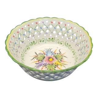 Made in Portugal Reticulated Fruit Bowl or Basket For Sale
