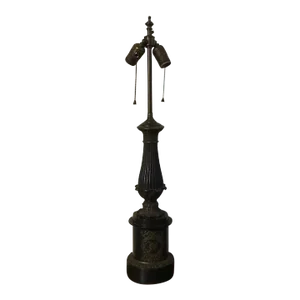Antique Early 19th Century French Empire Charles X Gilt Bronze Fluid Lamp Converted to Electricity
