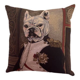 Aristocratic Portrait Dog Tapestry Pillow For Sale