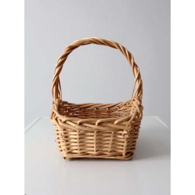 Vintage Wicker Gathering Basket For Sale - Image 10 of 11