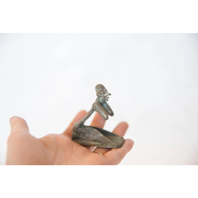 Vintage African Oxidized Copper Person Posing For Sale - Image 4 of 6