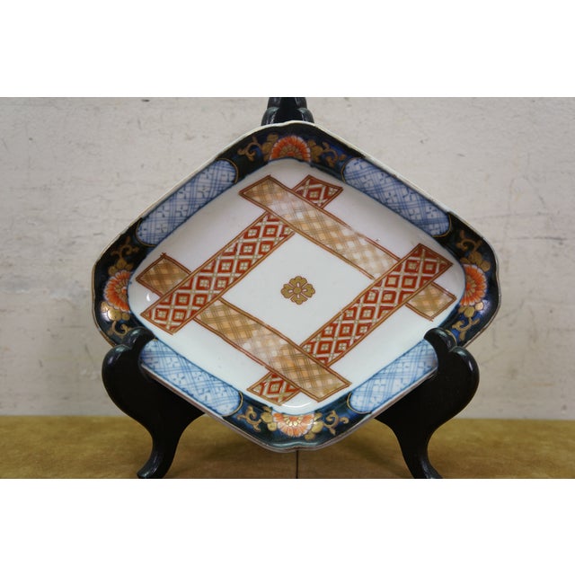Antique Japanese Imari Lozenge Porcelain Dish Takaramono Treasure Motif Arita For Sale - Image 4 of 14